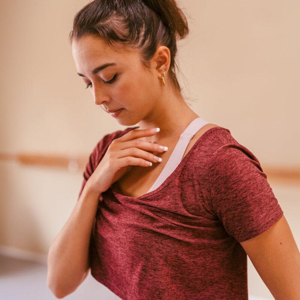 Outdoor Voices All Day Crop Top Sz Small Shiraz Burnt Red Maroon Soft Minimalist